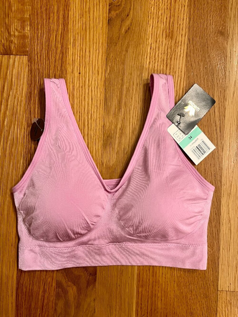 NWT Wacoal B-Smooth Wireless Bra Bralette Removable Pads Purple Lavender Size 34